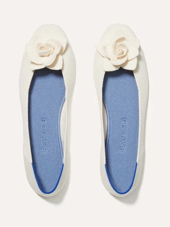 Rothy's Shoes - NWOT Rothy's The Petal Square Flats in White Ivory size 7